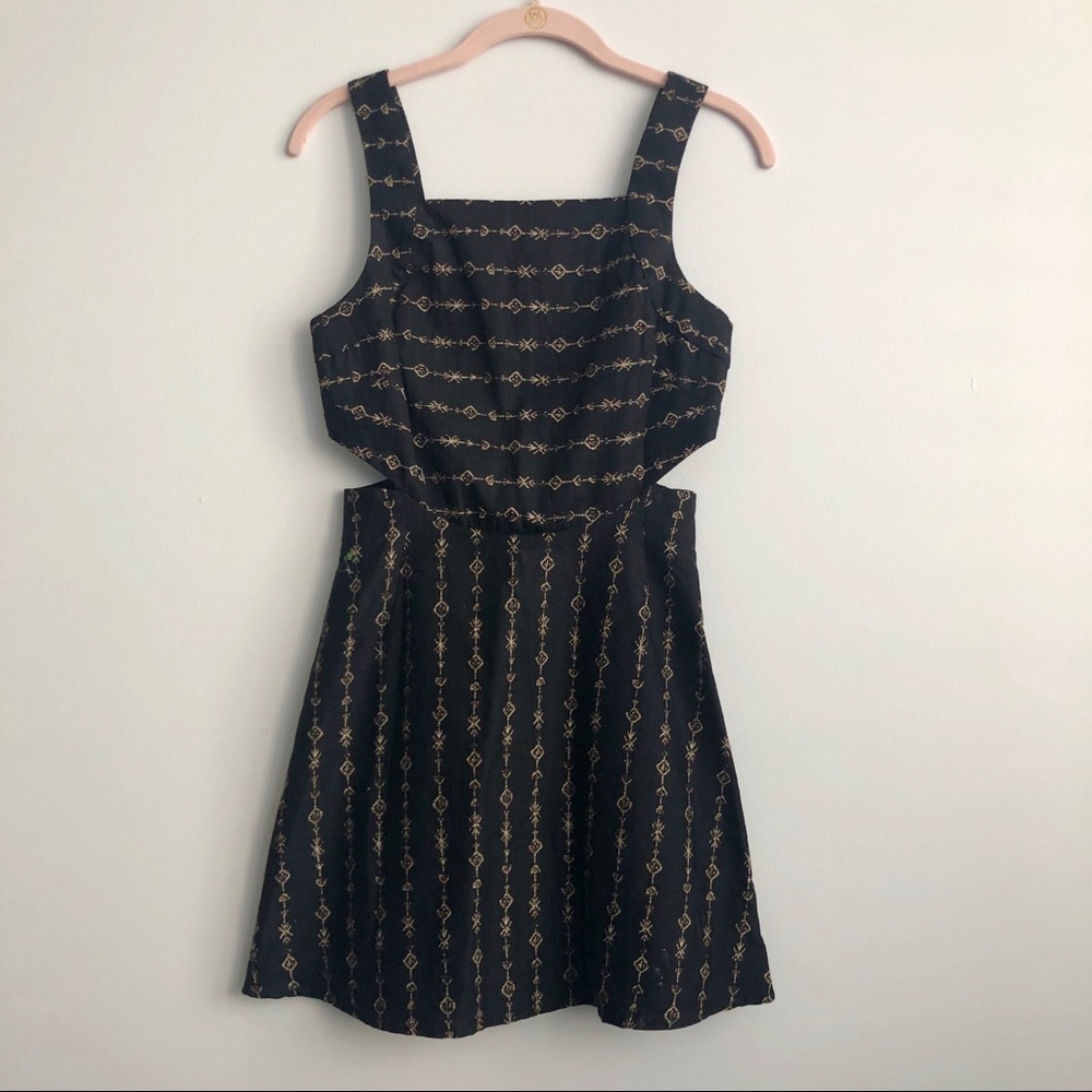 Ecote Patterned Cut Out Dress, Size 2